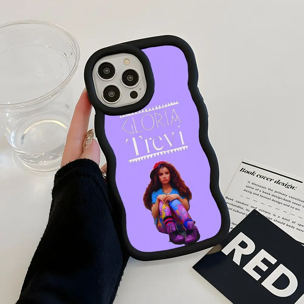 Funda para Teléfono Gloria Trevi para iPhone 17 16 15 14 13 12 11 Air Pro Max Plus, Negra, TPU Suave, Borde Ondulado