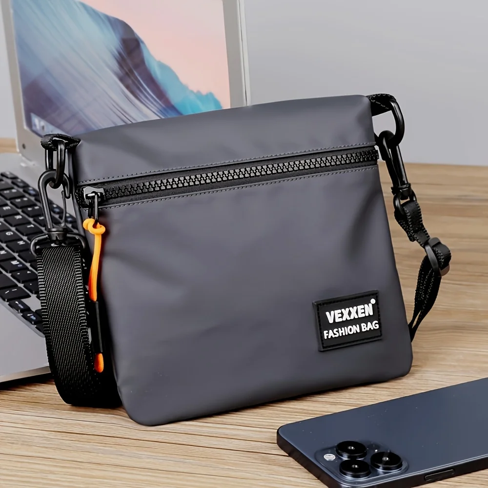 Neue mehrschichtige Unisex-Umhängetasche mit Reißverschluss, lässige Crossbody-Tasche, trendiger Herrenrucksack, wasserabweisend – Detail 2