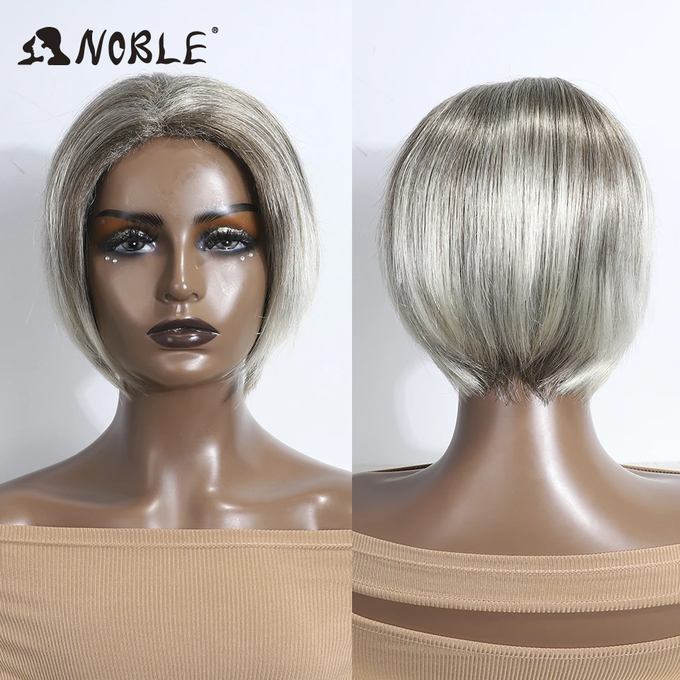 

Noble Short Bob Wigs for Women Cosplay White Wig Straight Bob Synthetic Wig Short Bob for Girl Daily Cosplay Use Heat Resistant