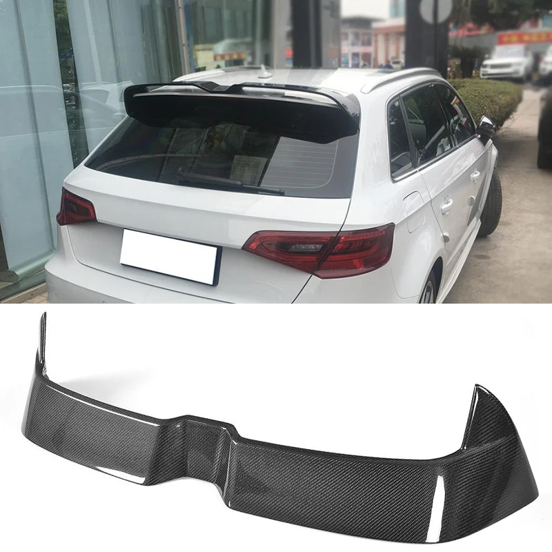 Carbon Fiber Rear Roof Wing Spoiler For Audi A3 Sline S3 RS3 8V Hatchback 4 Door 2014-2018 Non 2 Door Rear Roof Spoiler Boot Lip