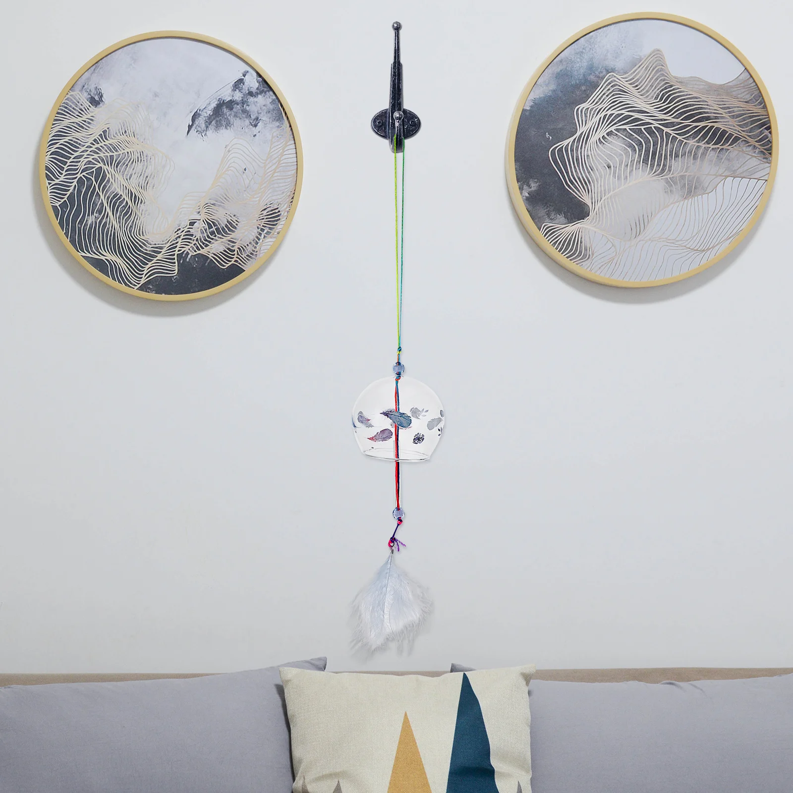 

2Pcs Exquisite Glass Wind Chime Clear Appearance Durable Quality Wish Writing Paper Included Wind Chime Japanese Wind-Bell