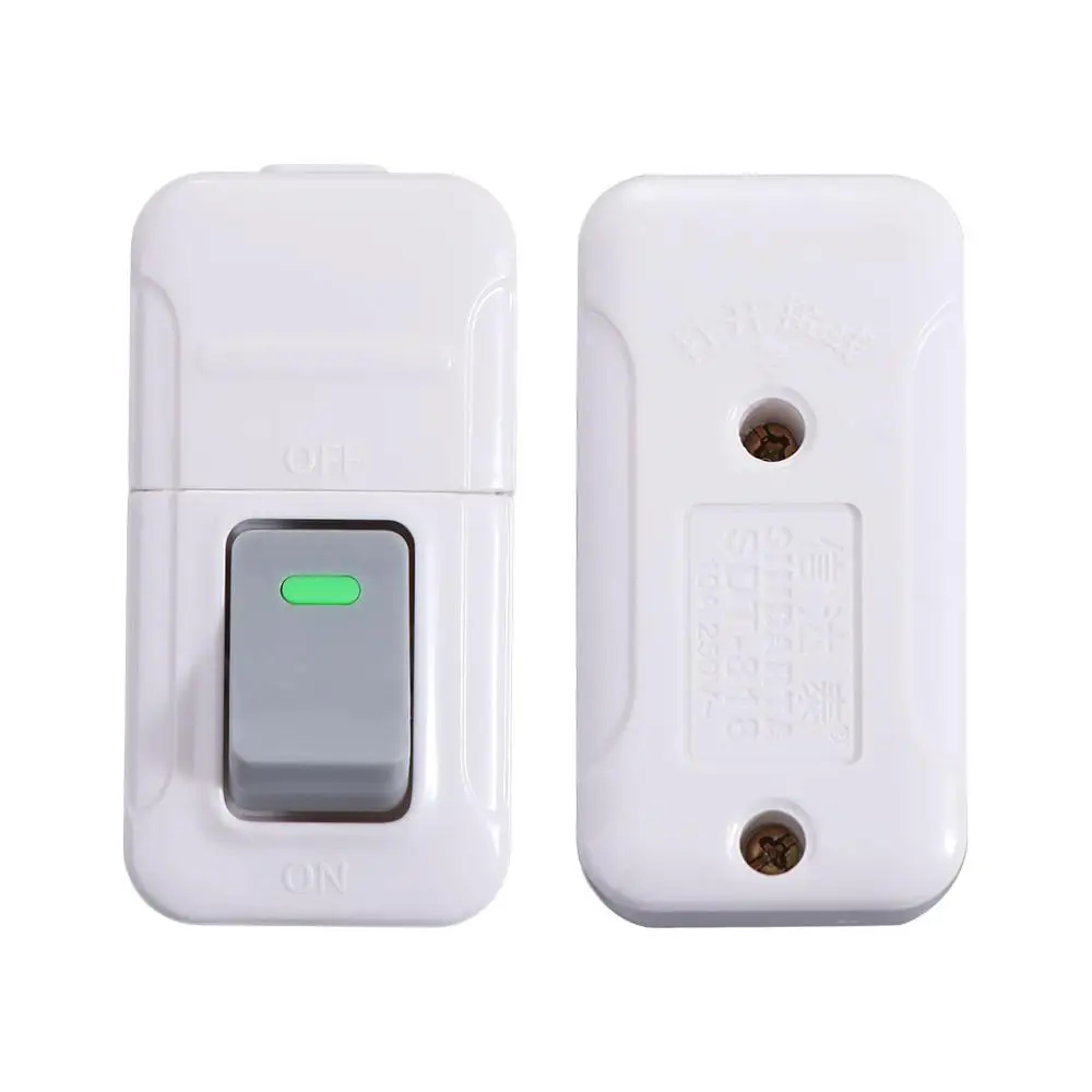 Cable Switches White Push Button Switch Plastic Convenient Wiring Switch Square Small Rocker Button Table Led Lights