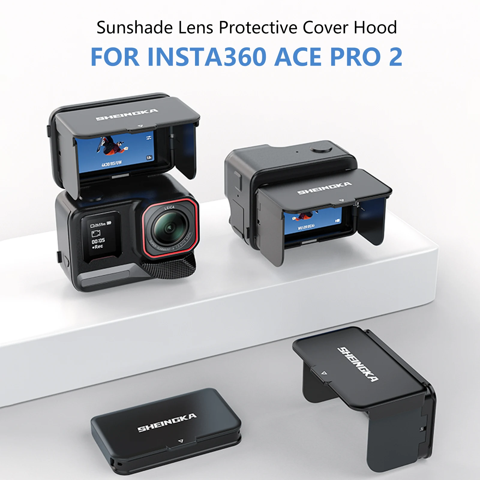 Magnetic Screen Lens Hood for Insta360 Ace Pro 2 Anti-Glare Quick-Release Perfect Fit Screen Sunshade Sports Camera Accessories