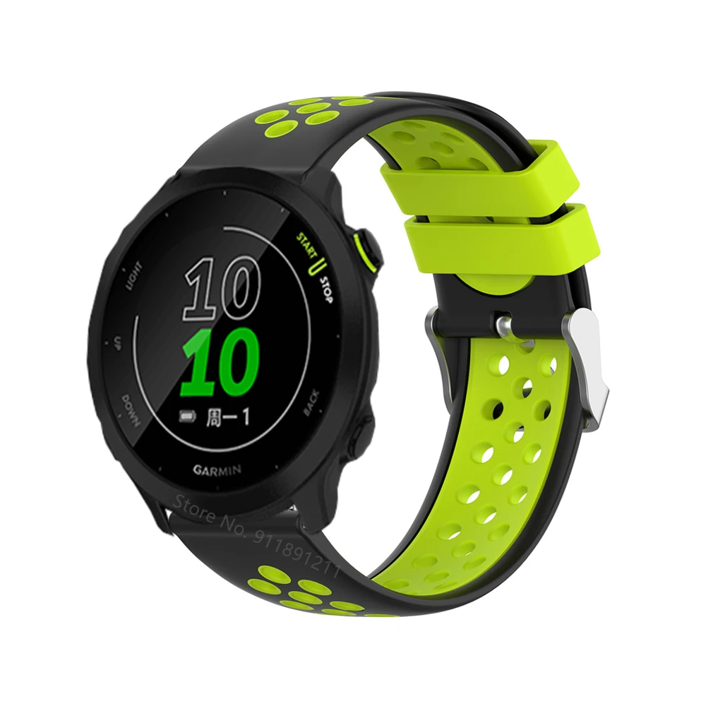 Garmin 포어 러너 158/245/245M/645/Venu 2/Vivoactive 4/3/Venu SQ 스마트 워치 밴드 스포츠 팔찌 용 실리콘 시계 밴드 스트랩