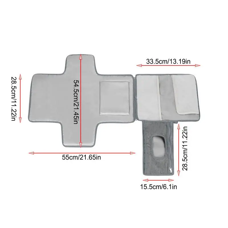 Cambiador portátil de tela Oxford para bebé, cambiador plegable, pañales de repuesto ligeros y suaves para bebé, cómodo pañal de viaje