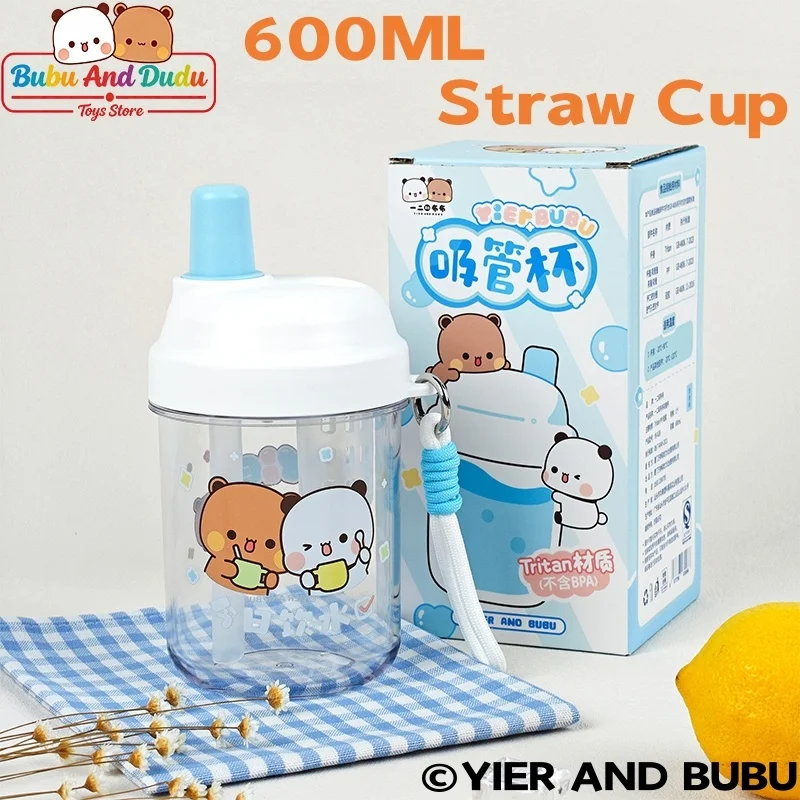 

2026 Official Original Panda Bubu And Yier Exquisite Style Straw Cup，Cute Panda Bubu And Dudu Summer Portable Cold Water Cup