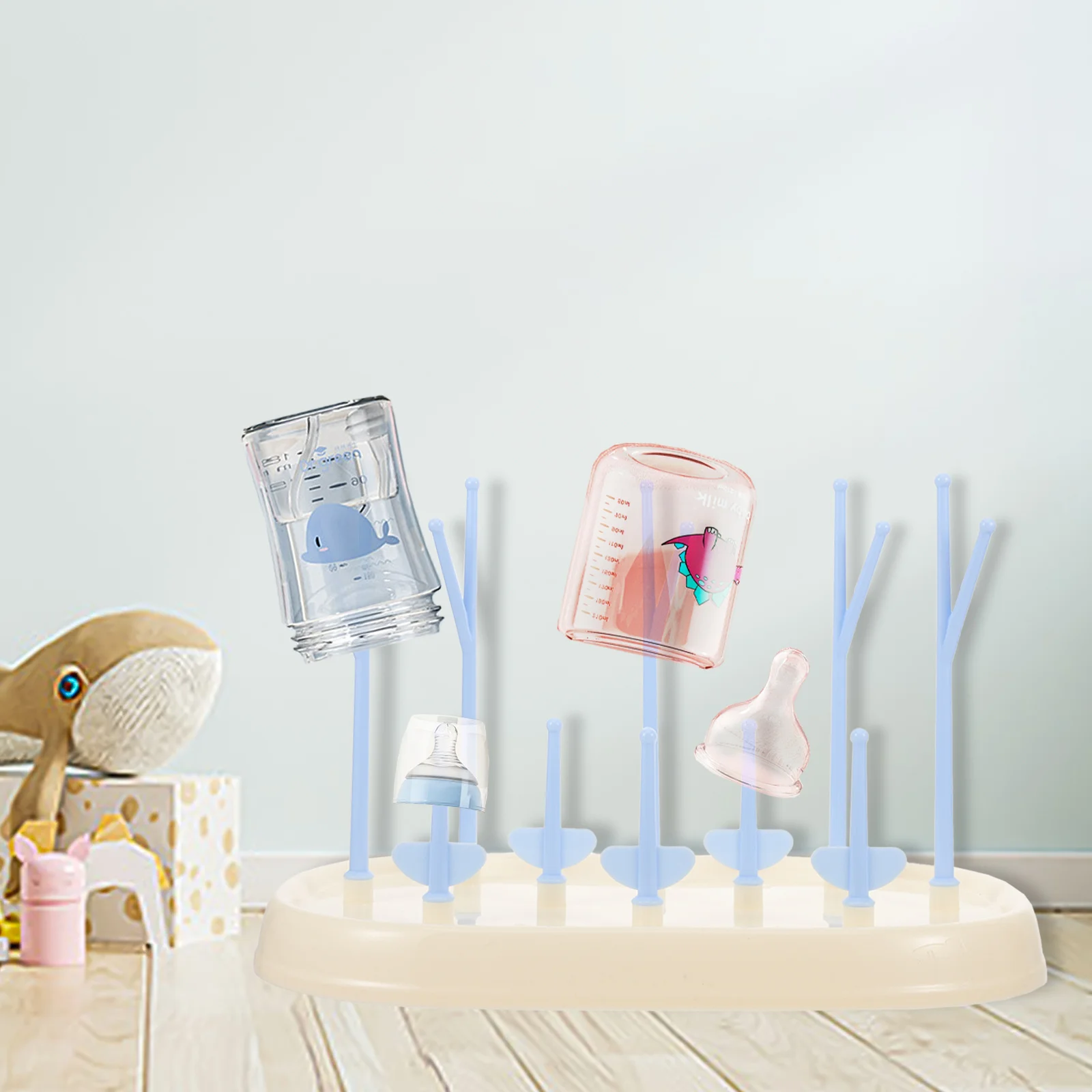 

Bottle Dryer Detachable Baby Bottle Drying Rack Holds 8 Bottles Drainer Organizer Storage Tray for Toddler Cups Accessories