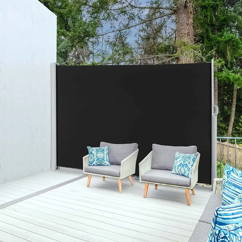 Privacy Space Outdoor Waterproof Wind Screen Divider Retractable Side Awning Foldable Wall Mounted Sun Shade Garden Shading
