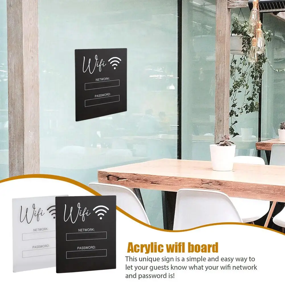 Acrylic Wifl Board Public Place Identification Sticker Notice Account Shop Handwritten House Identificat Board WiFi Passwor T8O5