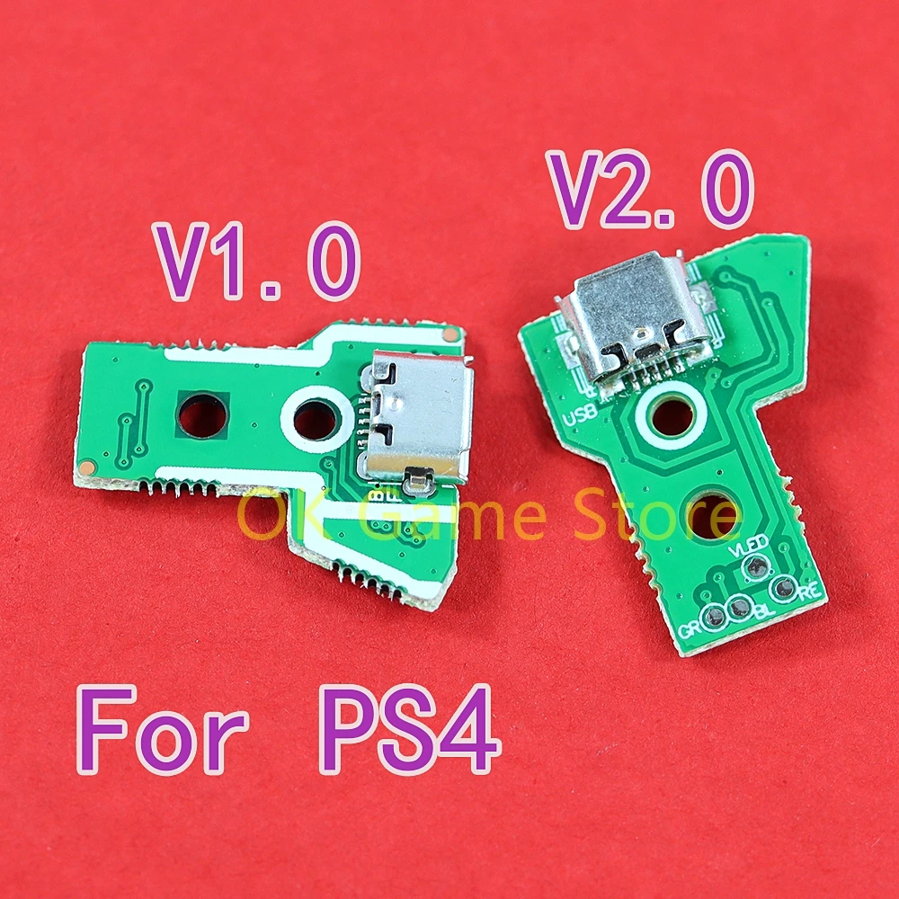 30PCS OEM USB Charging Port For PS4 V1.0 V2.0 Socket Circuit Board 12Pin Connector Light Charging Motherboard Board Accessories