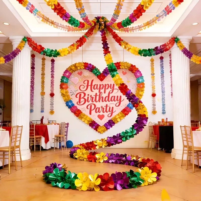 Plastic Ceiling Garlands,Are Decorated with Hanging Vortex and Various Colors,Perfect for Parties,Christmas, Weddings view 5