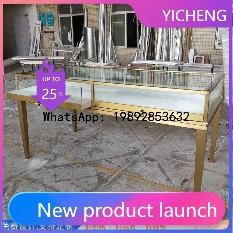 

Stainless Steel Jewelry Display Cabinet Watch Antique Silver Jewelry Display Cabinet Transparent Glass Display Cabinet