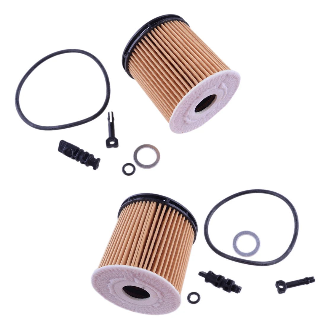 26350-2M000 2 Sets Engine Oil Filter Pack w/Seals Fit for Kia Rio Hyundai Sonata Venue 1.6L 2020