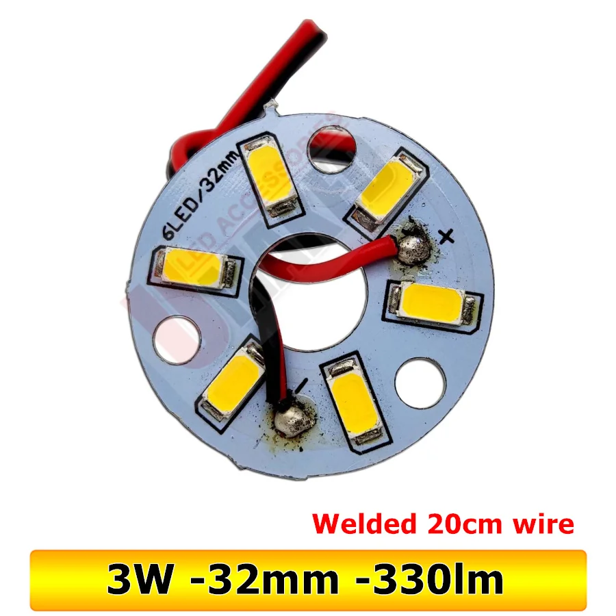 10PCS LED PCB board welded 30cm wire,LED pendant light source 3W 5W 5730 SMD Light Board Led Lamp Panel For Ceiling PCB With LED