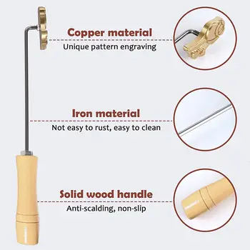 Vlastní LOGO Branding Železné razítko Hamburger Dort Kožené Dřevo Vlastní Design Mosazná pečeť Vlastní Svatební Party Firemní LOGO DIY 8 nejlepší prodej žehlička na cejchování dřeva - №6