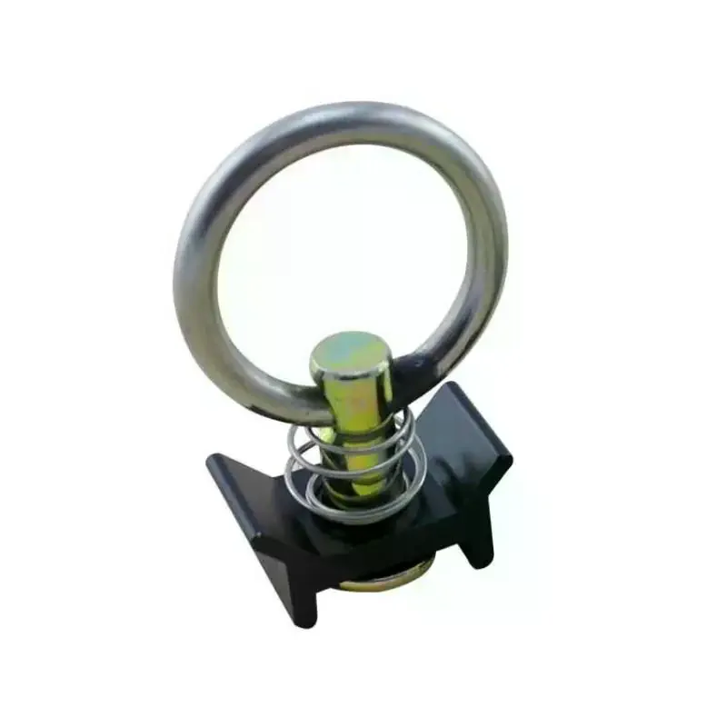 Spring Loaded T Track Tie Down Anchors 2Pcs Rust Resistant Lashing Loops for Pickup RV Camper Trailer Cargo Securing