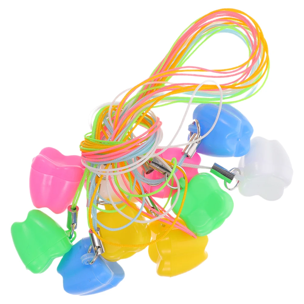 10 قطعة صندوق تذكار لأسنان الطفل حامل أسنان نفضي ملون للأطفال الرضع الأسنان التوقف المحمولة الاطفال الذاكرة حقيبة للتخزين