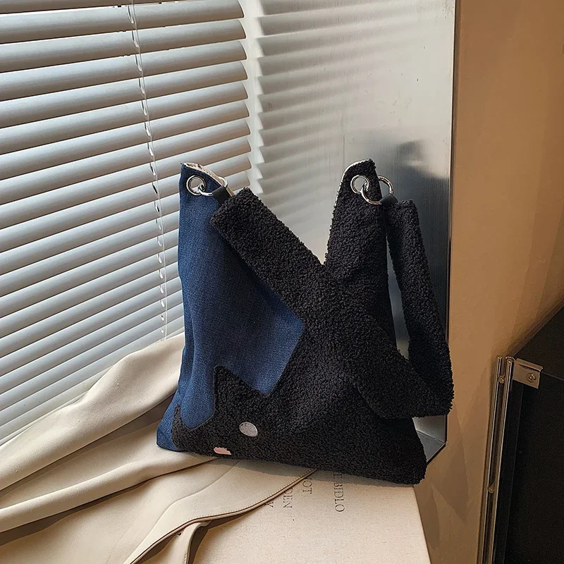 

Джинсовые сумки на плечо с животным принтом, большая вместимость, Cute2024, Лидер продаж, сумки для женщин, мягкие универсальные женские сумки для путешествий