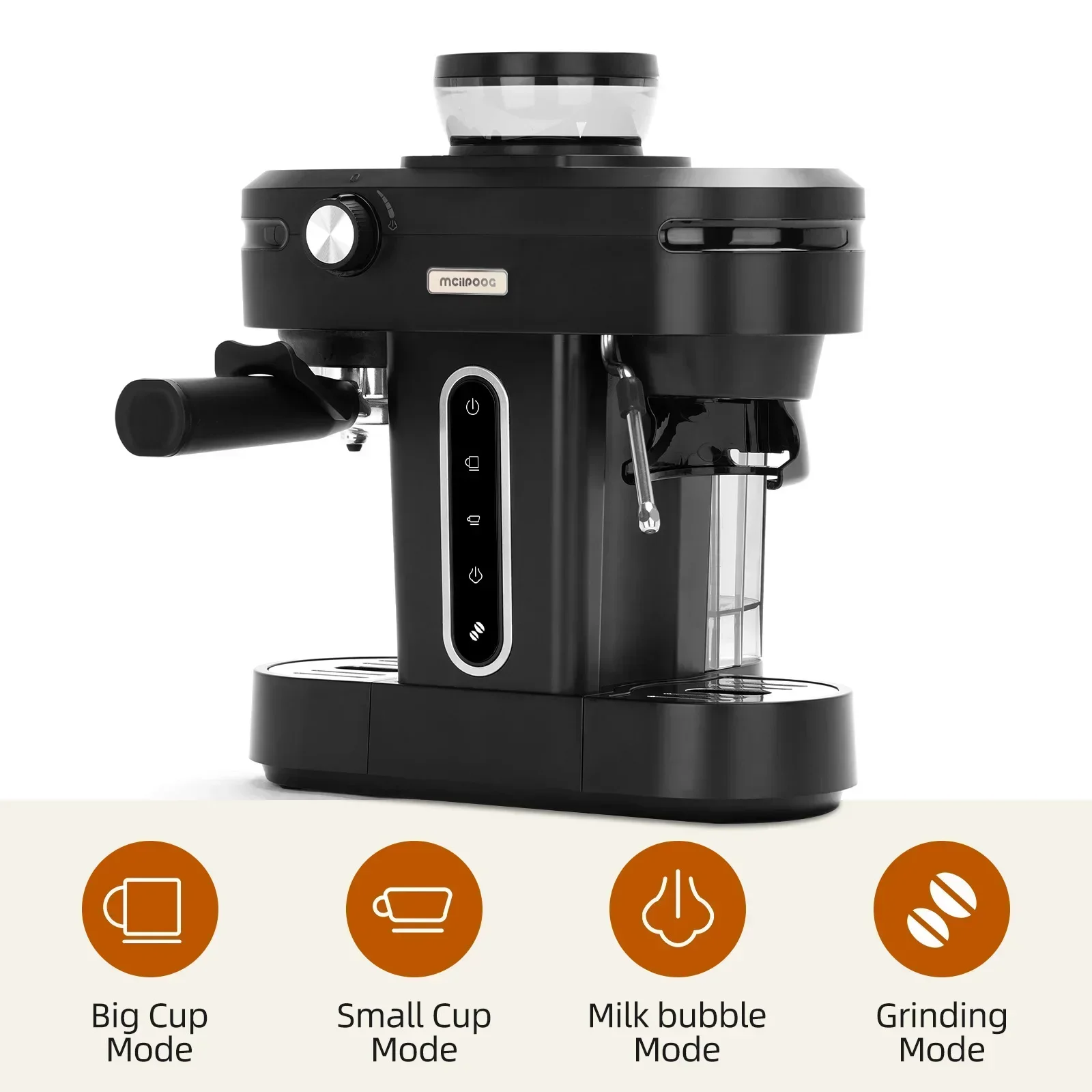 Best Selling Product AC510 Mini Home Manual  Grain Semi Automatic  Espresso  with Grinding