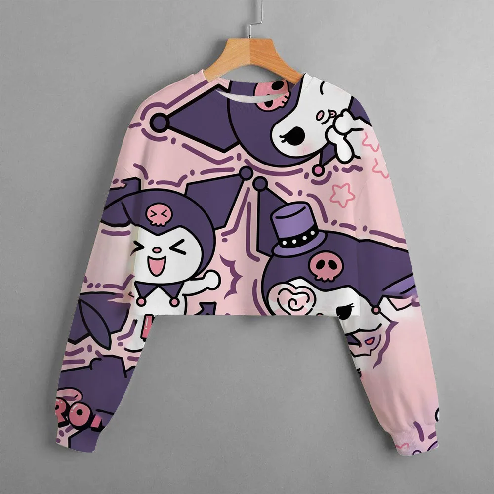 Kawaii Kuromi Mymelody Jade Gui Dog Top com capuz para roupas infantis meninas com capuz desenho animado