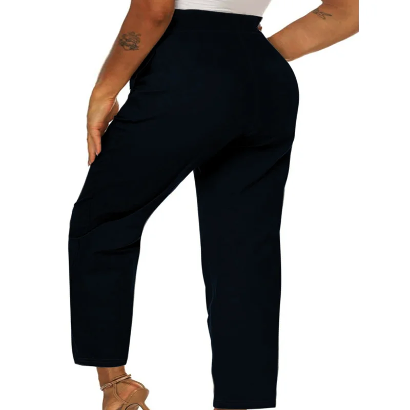 

2026 Classy Modern Slim Straight Trousers Women Regular Waist Breathable Slimming Solid Black Daily Office