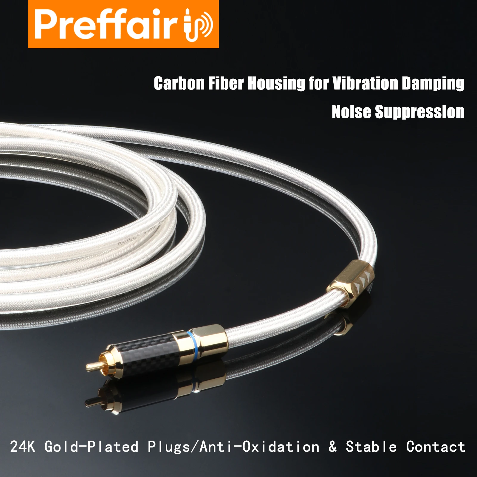 Preffair 6N OCC 75ohm Hifi Digital Coaxial Audio Video Rca Cable Hi-end RCA to RCA Male Subwoofer Audio Cable Speaker Subwoofer
