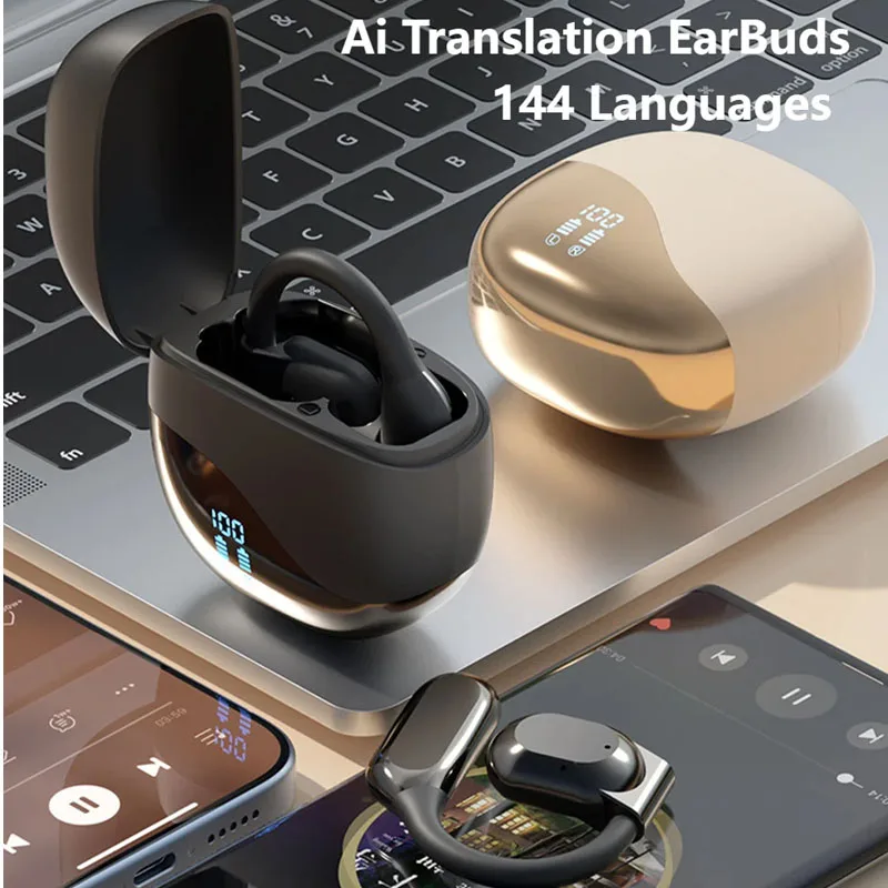 Translator Earphone Headphones Bluetooth Translation Earbuds Superb Bass HiFi for  Huawei Enjoy 70z  Sony Xperia 10 III SOG04