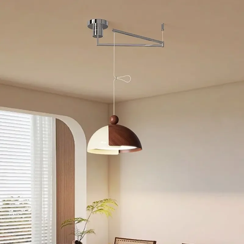 Industrial Vintage Double Color Splicing Long Arm Art LED Pendant Lights Lustre Lamps for Living Room Home Decoration Chandelier
