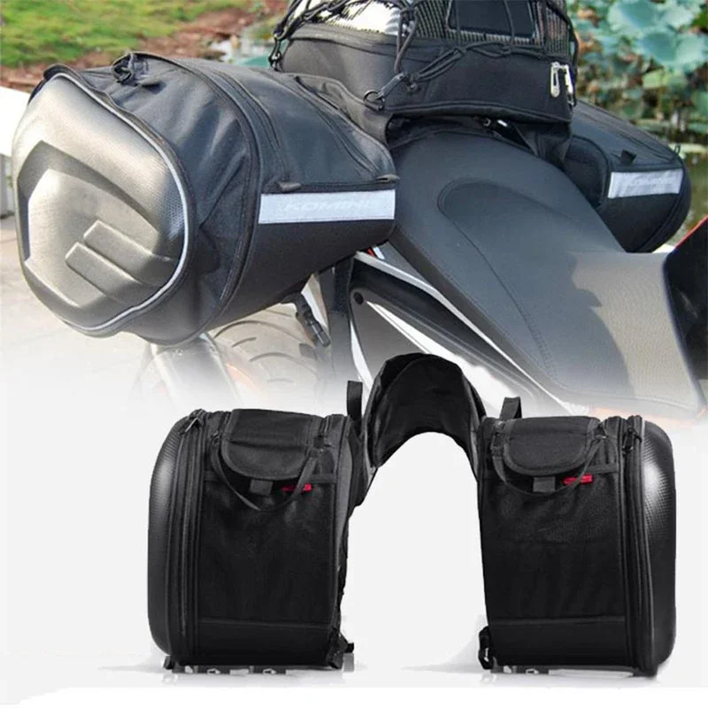 

Motorcycle Waterproof Saddle Bag / Motorcycle Side Helmet Riding Travel Bags + Rain Cover One Pair