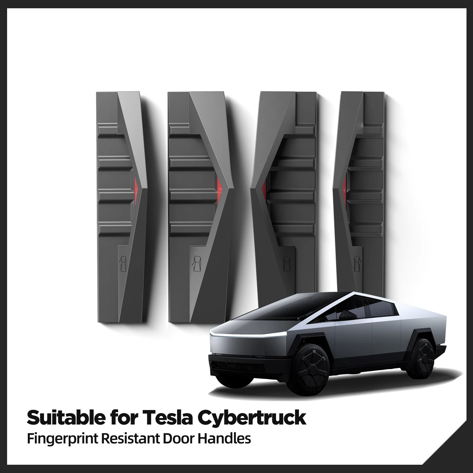 for Tesla Cybertruck 2024-2026 Car Door Handles Anti Fingerprint Silicone Door Close Handle Protective Cover Accessories 4Pcs
