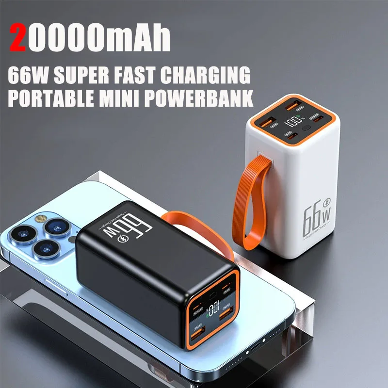 

Мини Power Bank 20000 мАч, двусторонняя, 66 Вт, быстрая зарядка, портативное внешнее зарядное устройство для iPhone, Xiaomi, Huawei, Samsung