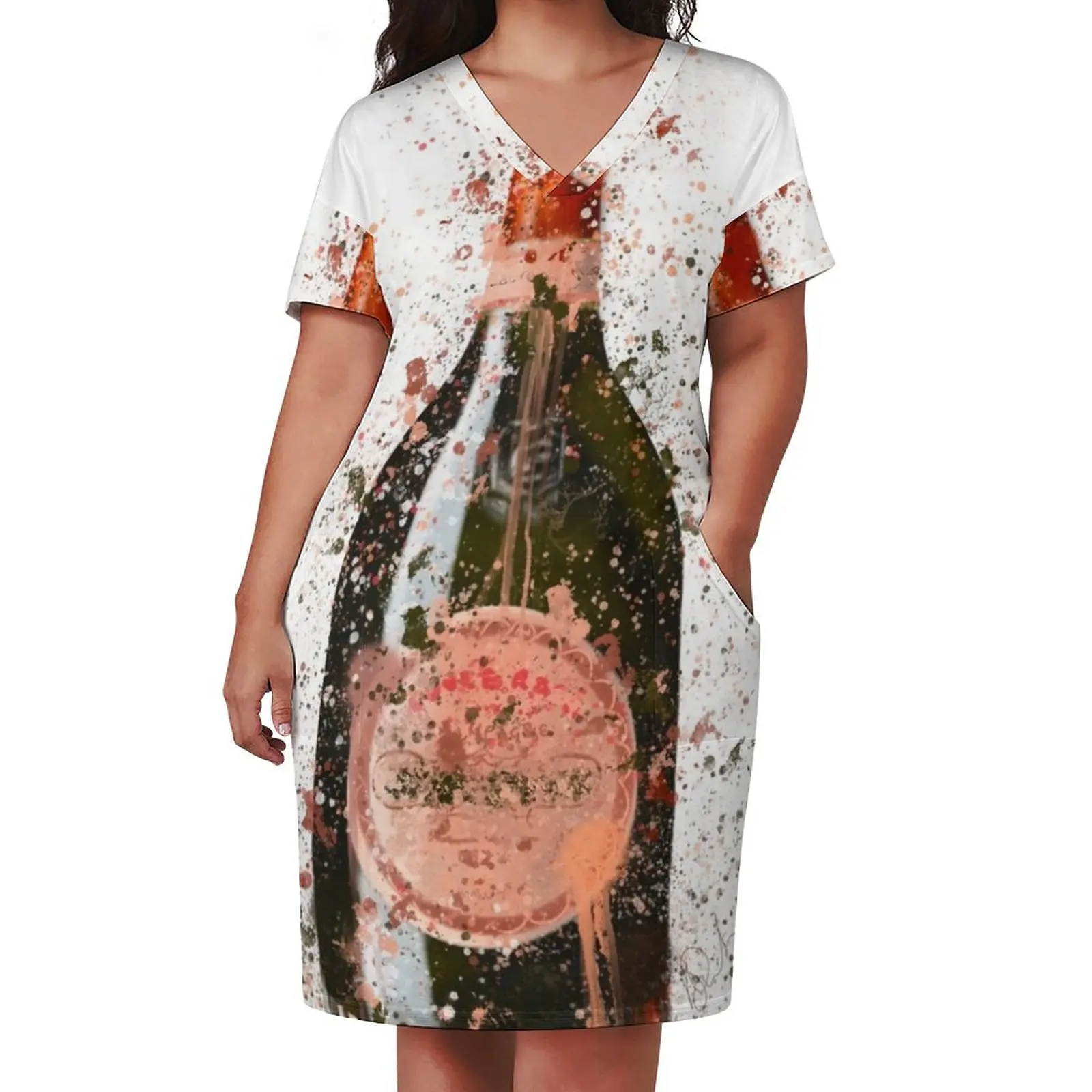 Laurent Perrier Splatter Print Loose Pocket Dress luxury dresses women