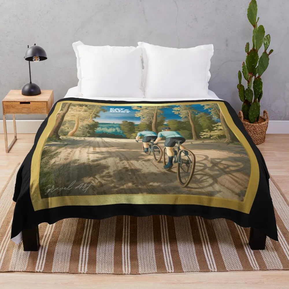 Cycling Art - Gravel Cycling Dreams - Eat My Dust Throw Blanket Weighted Moving cosplay anime Blankets