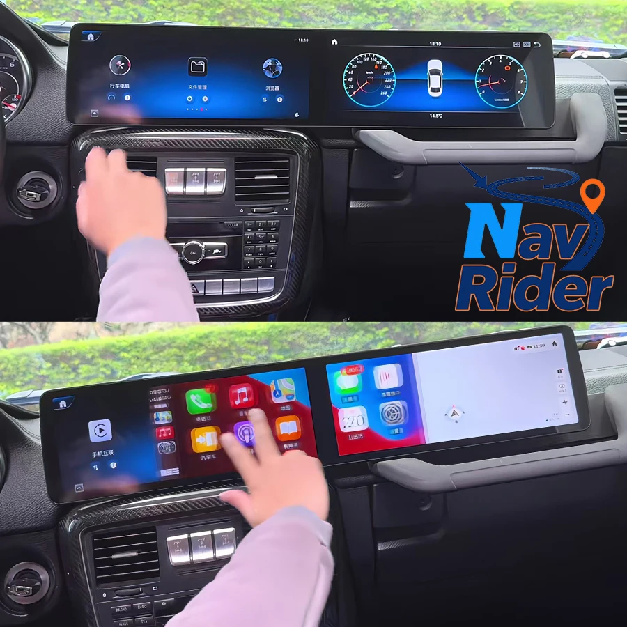 

Стерео Carplay автомобильный GPS двойной экран для Mercedes Benz G Class G350 G500 W463 2018-2025 Android мультимедийный плеер