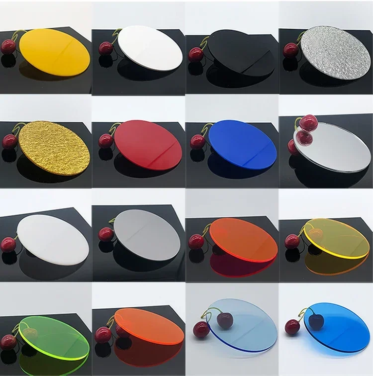 3MM Color Tinted Acrylic Plexiglass Round Disc Circle For Picture Frames,Cake Disks Holders,DIY Crafts,Tray,Paiting,Key Ring