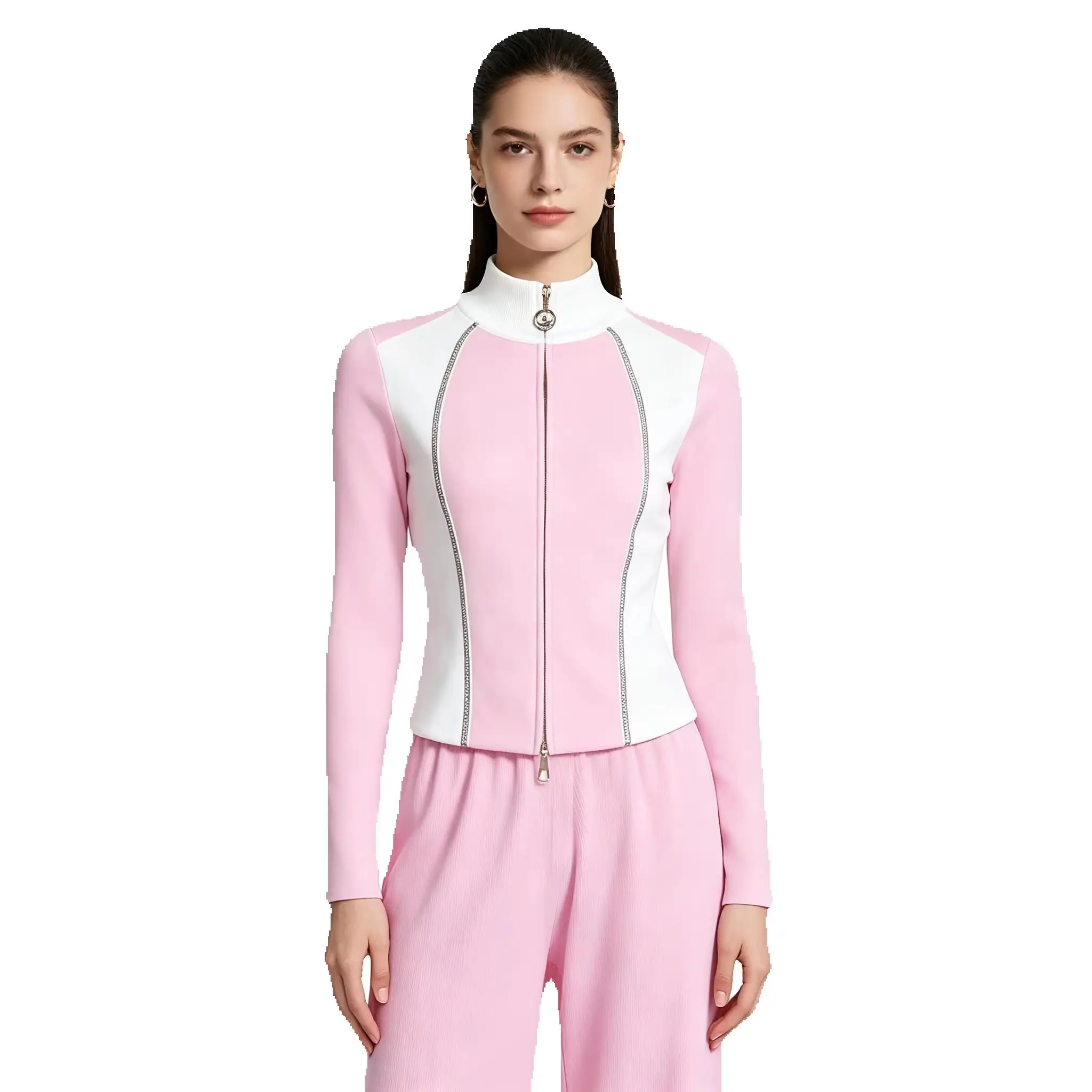High Quality Spring And Autumn New Heavy Industry Nail Bead Knitted Small Fragrant Style Top Cardigan+pants Women's Suit