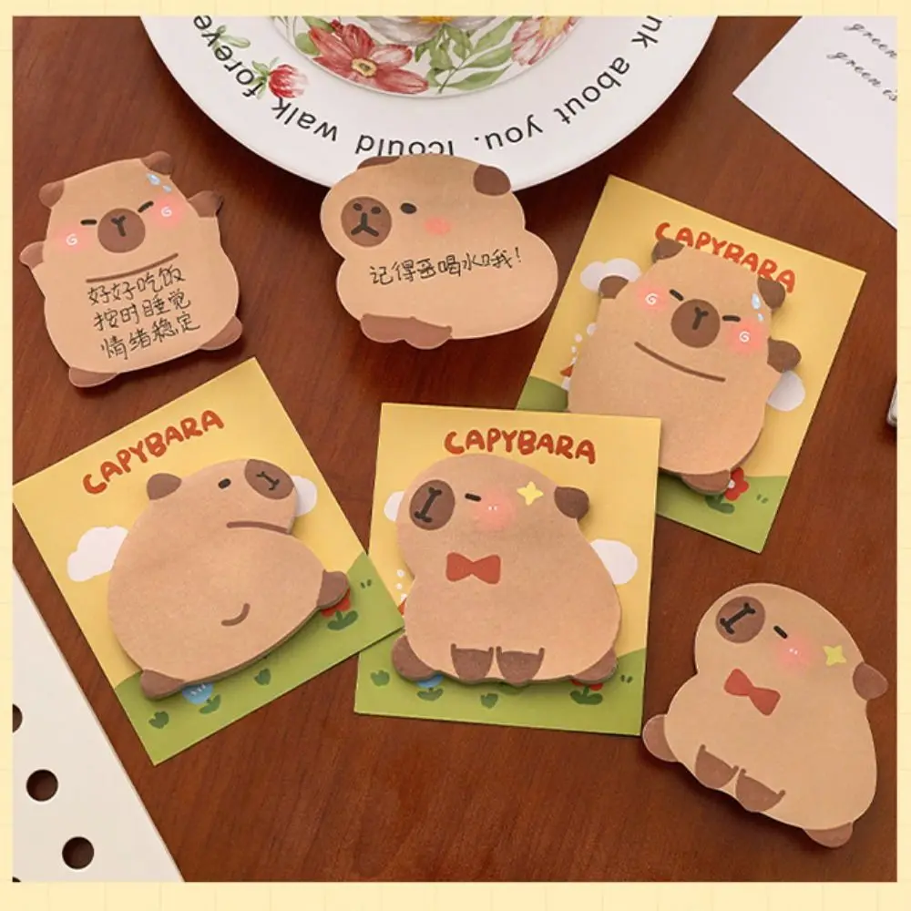 30 Sheets Sticky Notes Cartoon Capybara Sticky Notes Self-adhesive Memo Pad To Do List Planner Sticker Notepad Stationery Supply