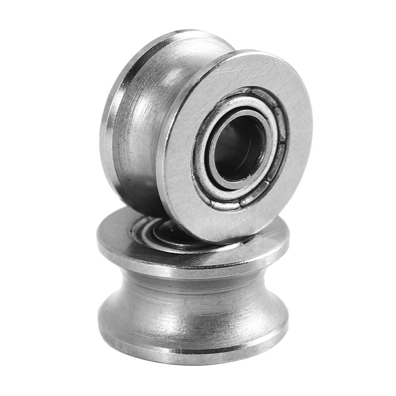 Hot 10Pcs U Groove Bearing U624ZZ Carbon Steel Durable V Groove Ball Bearing Pulley For Rail Track Linear Motion Systems