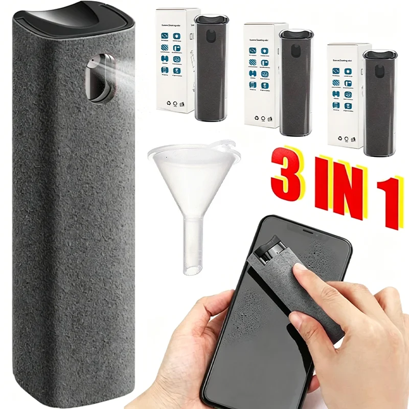 Phone Screen Cleaner Spray Bottle Portable Tablet Mobile Phone Touch Screen Cleaner Microfiber Cloth Set Glass Cleaning Artifact