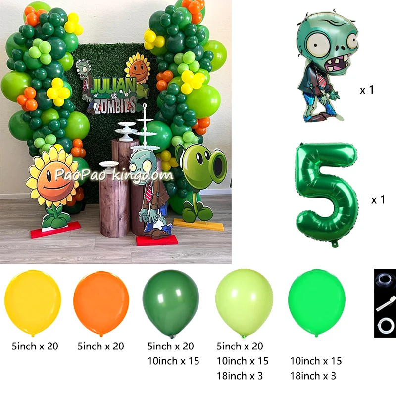 Plants Vs. Z-Zombies Balloons Cartoon Game Balloon Arch Kit Number 1-9th Children Birthday Party Decors Toy Kids Supplies - view 4