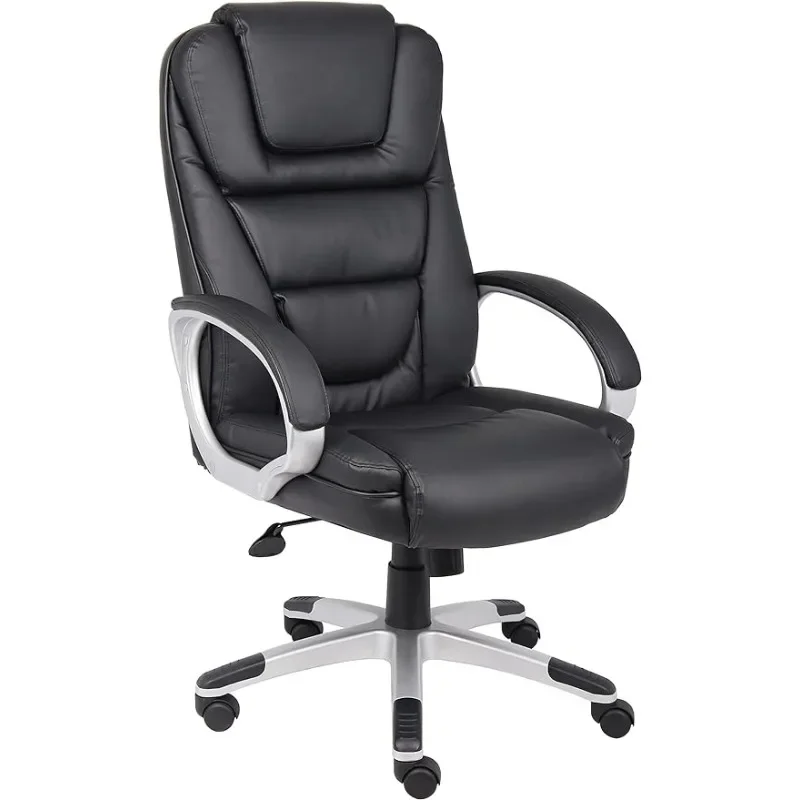 Products High Back No Tools Required LeatherPlus Chair in Black