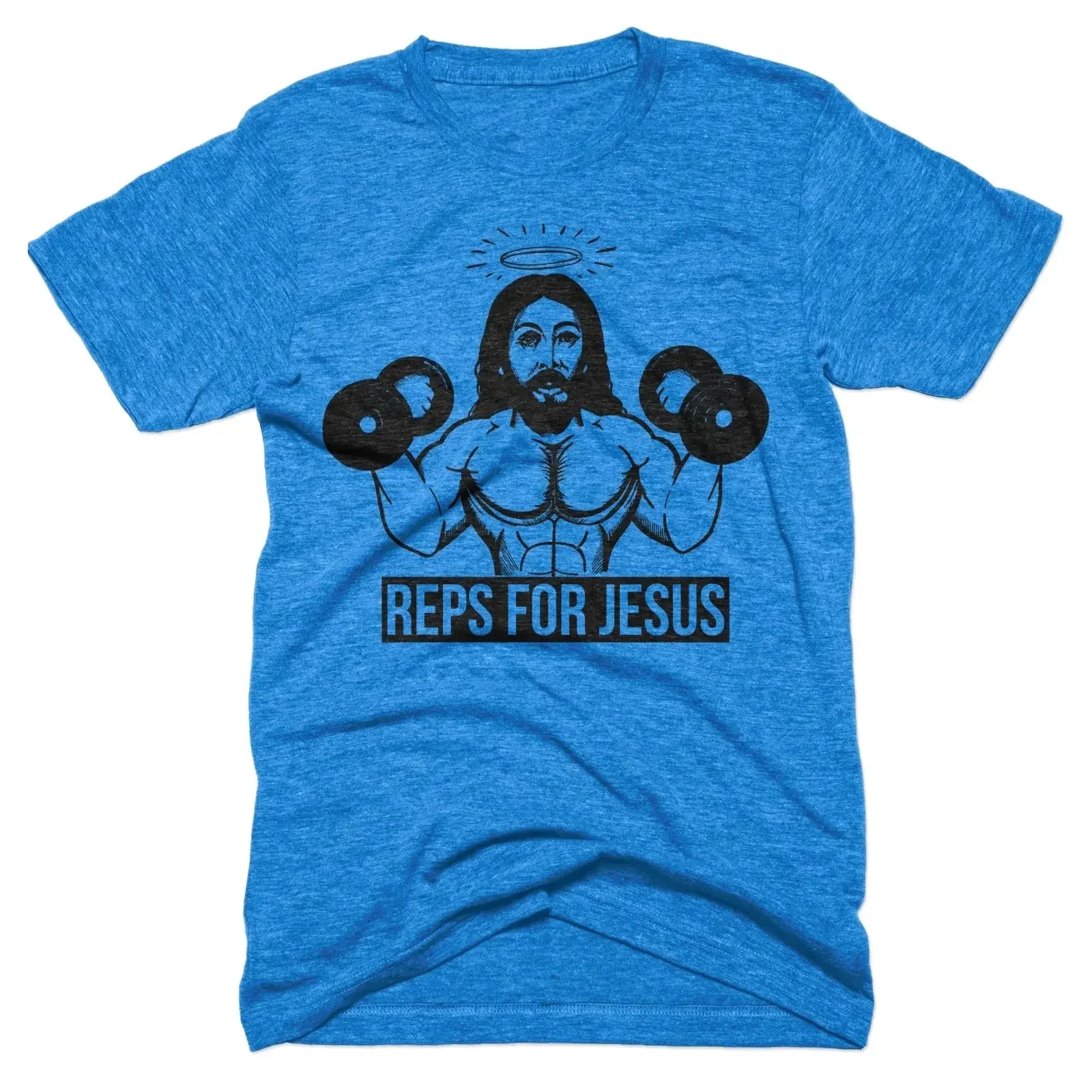 2019 Newest Fashion Reps for Jesus Funny Work Out Bodybuilder Gymer Shirt Soft Vintage Tri Blend Tee O-Neck T Shirt