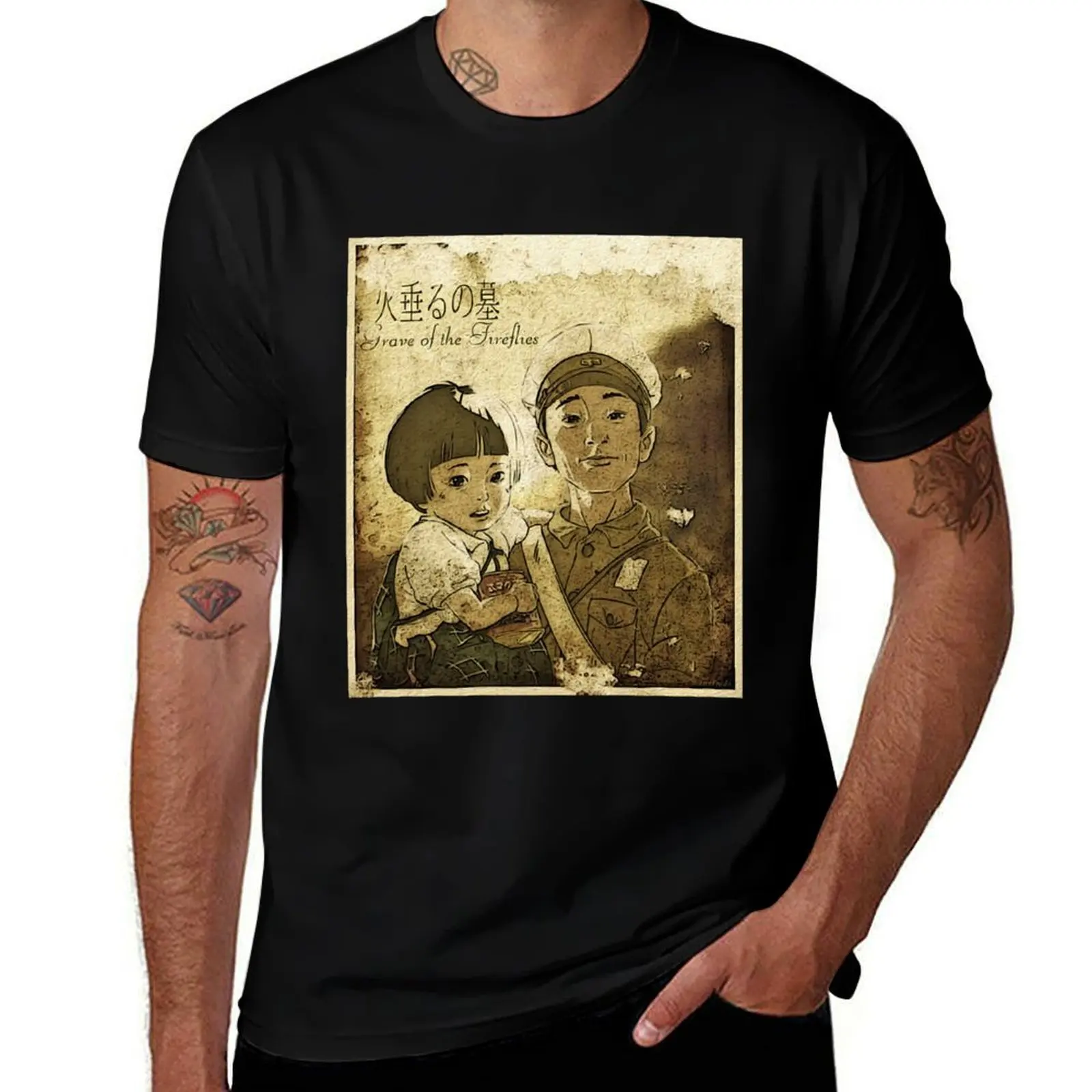 Grave Of The Fireflies Movie T-Shirt Urban Casual Loose Fit Tee T-Shirt