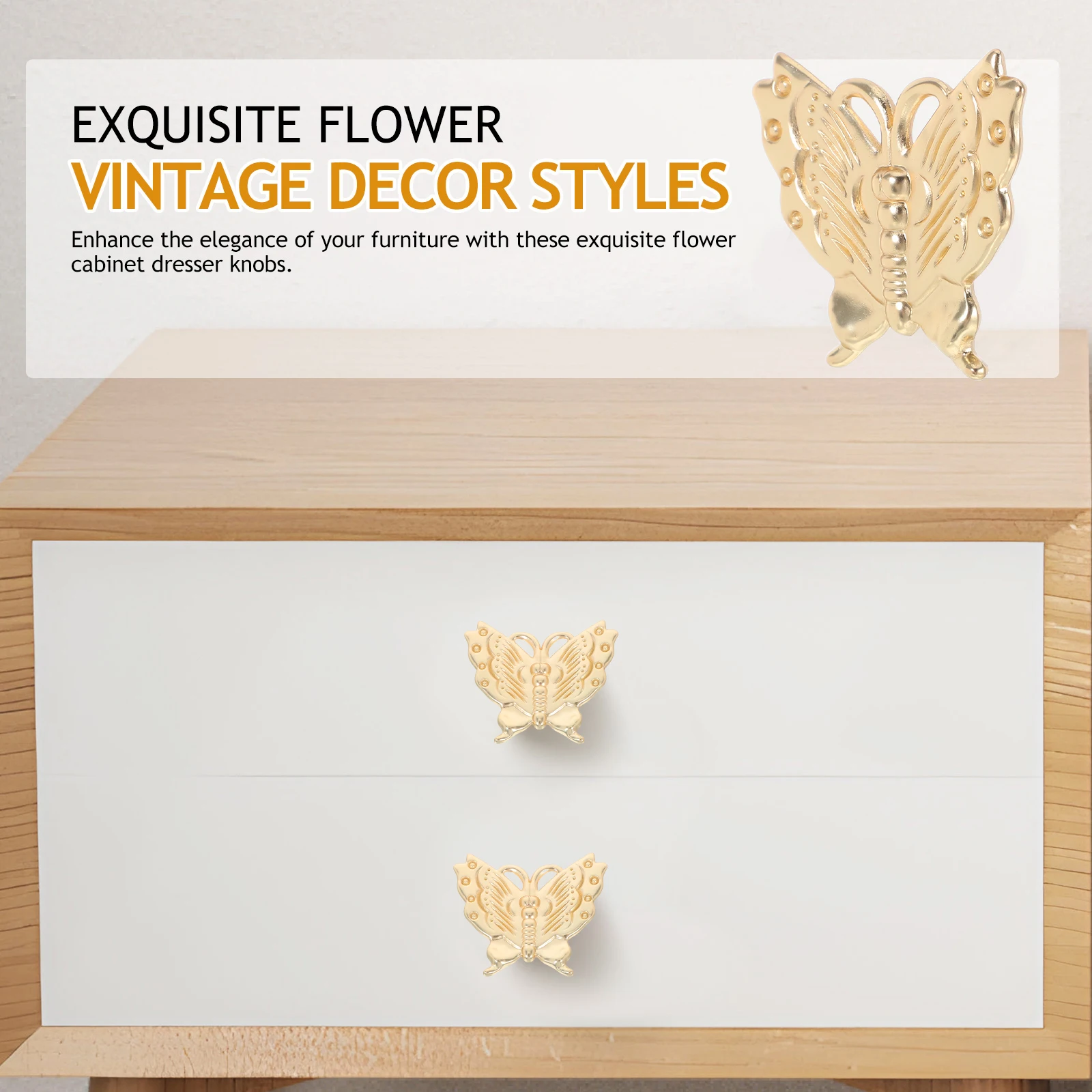 

2Pcs Cabinet Door Handle Zinc Alloy Butterfly Shaped Knobs for Drawer Pulls Wardrobe Closet Hardware