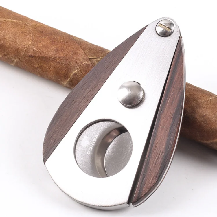 Sandalwood Stainless Steel Cigar Cutter Cigar Scissors Cigar Knife Sharp Blade Cigar Knife Guillotine Smoking Cigar Tool Gift