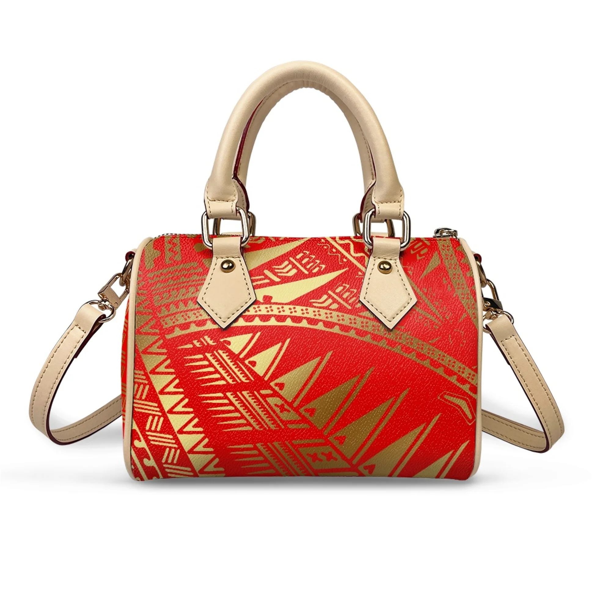 

Samoa Floral Print Customizable Polynesian Womens Leather Head Bag Crossbody Hibiscus Travel Festival Chic
