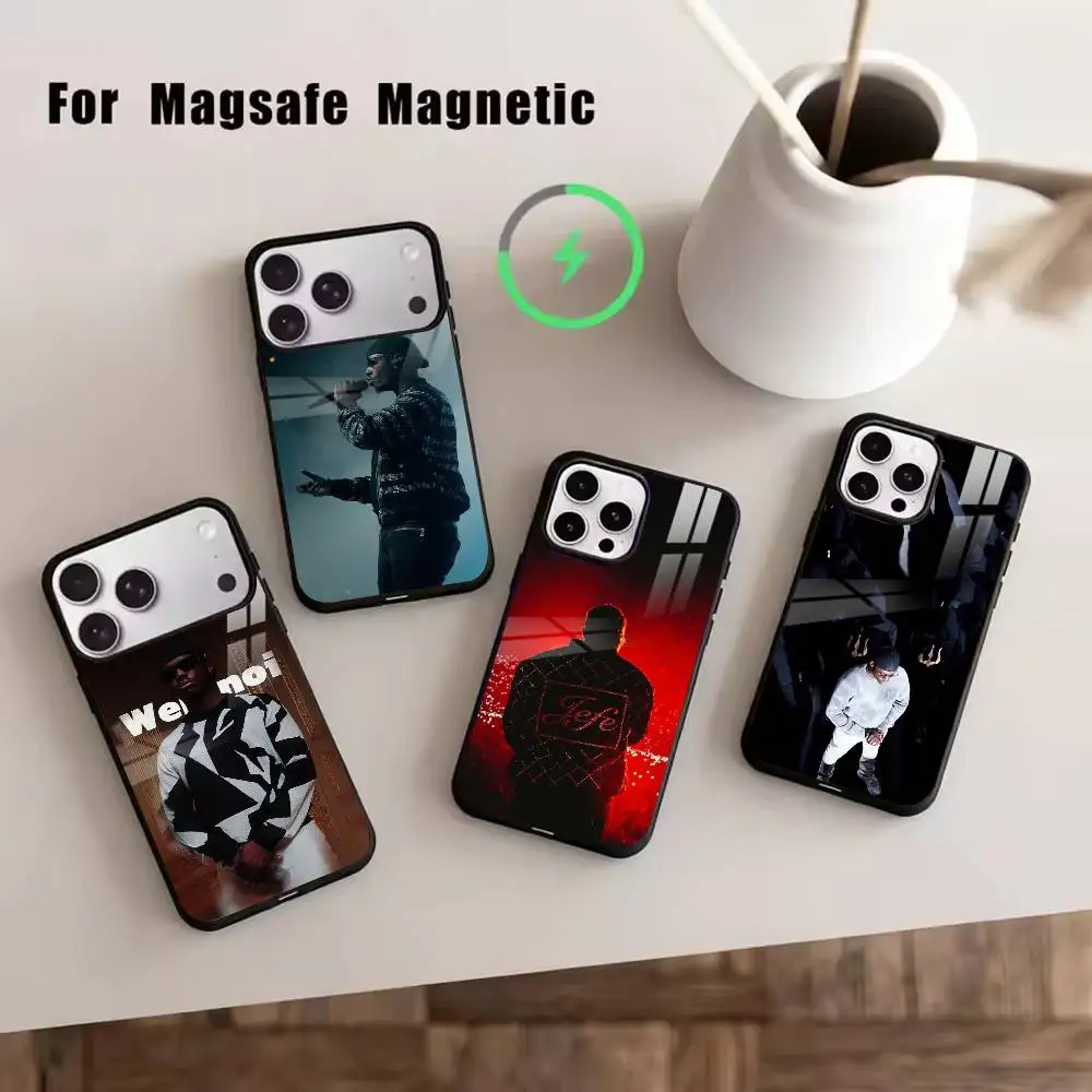 

Singer-Diamant Noir Phone Case For iPhone17,16,15,14,13,12,11 Plus,Pro Magnetic For Magsafe Wireless Charging