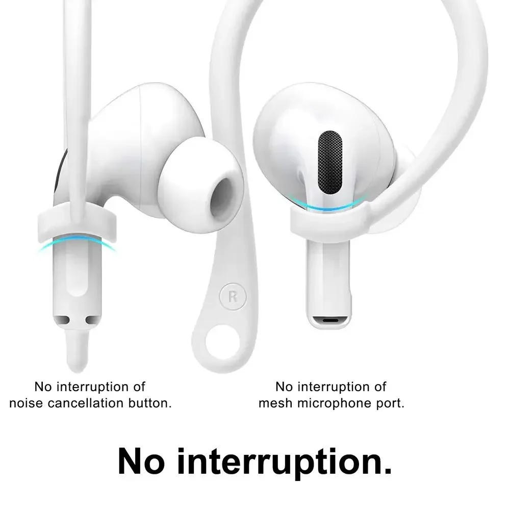 1 par de ganchos antipérdida de silicona para Apple AirPods 1, 2, 3 Pro, ganchos de ajuste seguro, soportes para auriculares, gancho protector para la oreja