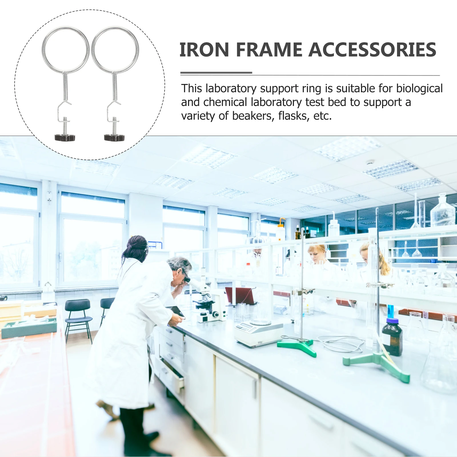 

3pcs Iron Ring Accessories Lab Equipment Flask Support Closed Ring Retort Clamp Acid Alkali Resistant Teaching Instruments