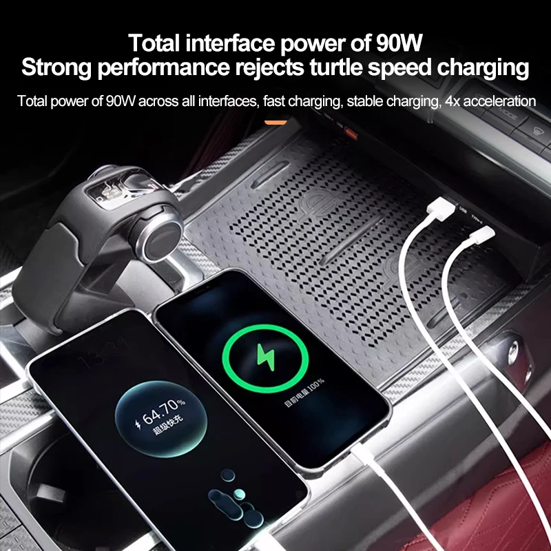 Dedicated For Great Wall Tank 400 Car Center 90W Fast Charging Docking Station Adapter Upgrade Modification Accessories